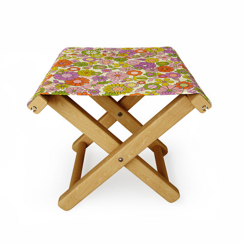 Jenean Morrison Checkered Past in Pink Folding Stool
