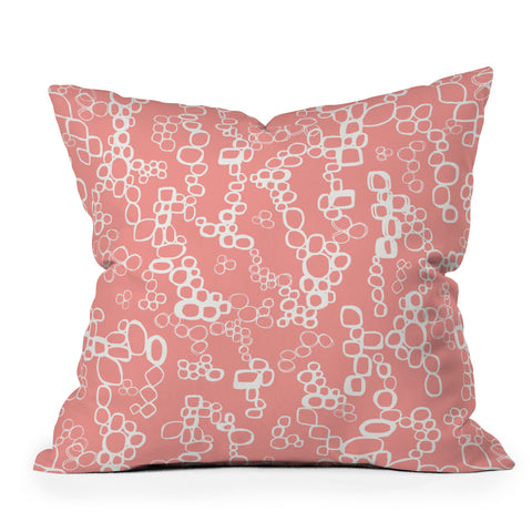 Jenean Morrison Circular Logic Pink Outdoor Throw Pillow
