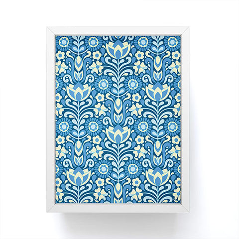 Jenean Morrison Climbing Floral Blues Framed Mini Art Print