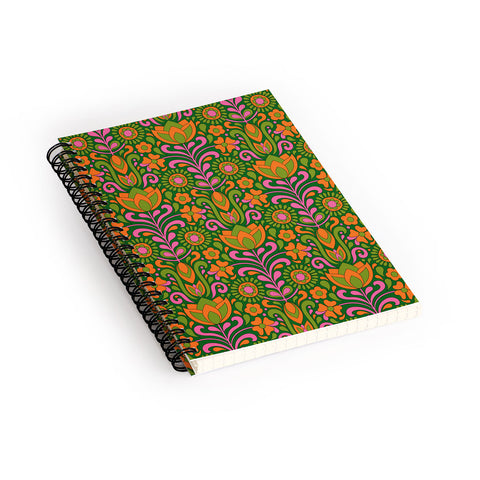 Jenean Morrison Climbing Floral Green Spiral Notebook