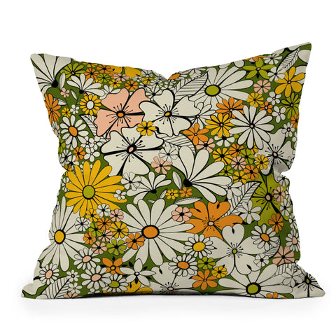 Jenean Morrison Counting Flowers in the 1960s Outdoor Throw Pillow
