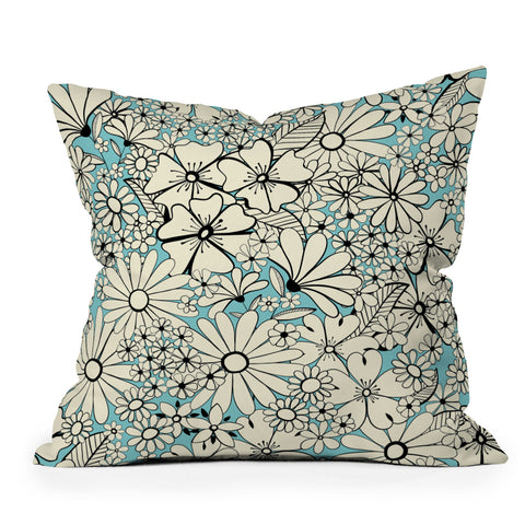 Jenean Morrison Counting Flowers on the Wall Outdoor Throw Pillow