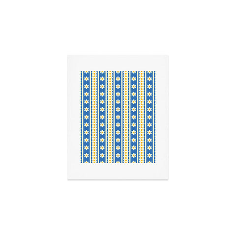 Jenean Morrison Feedsack Stripe Blue Art Print