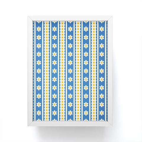 Jenean Morrison Feedsack Stripe Blue Framed Mini Art Print