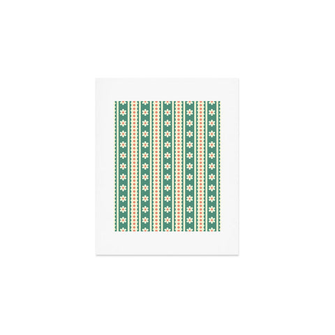 Jenean Morrison Feedsack Stripe Green Art Print