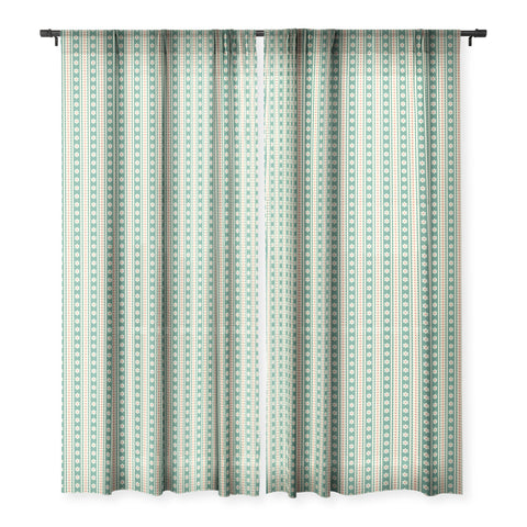 Jenean Morrison Feedsack Stripe Green Sheer Window Curtain