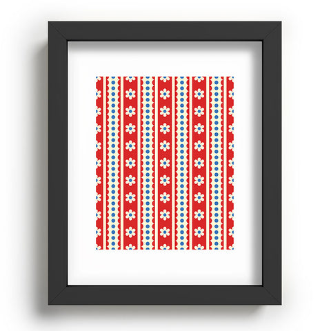 Jenean Morrison Feedsack Stripe Red Recessed Framing Rectangle