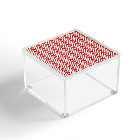 Jenean Morrison Feedsack Stripe Red Acrylic Box