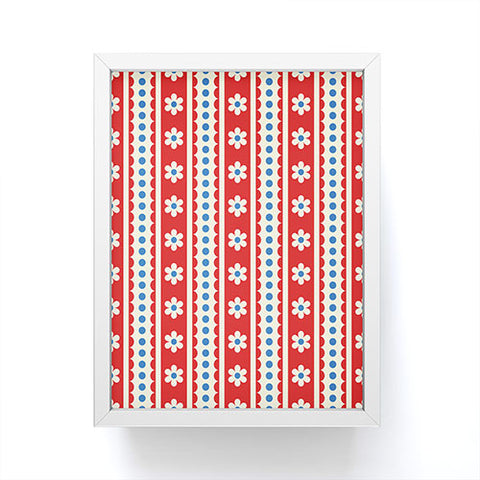 Jenean Morrison Feedsack Stripe Red Framed Mini Art Print