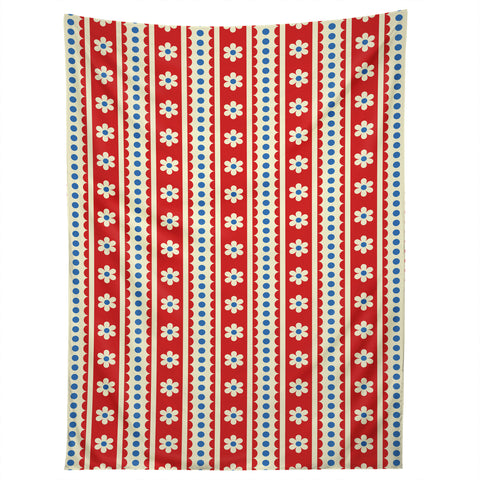 Jenean Morrison Feedsack Stripe Red Tapestry