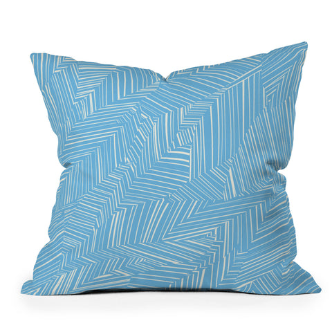 Jenean Morrison Line Break Blue Outdoor Throw Pillow