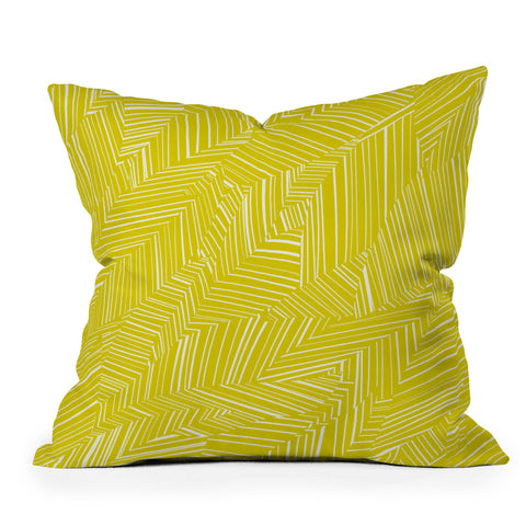 Jenean Morrison Line Break Yellow Outdoor Throw Pillow