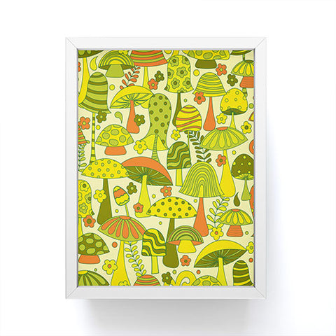 Jenean Morrison Many Mushrooms Green Framed Mini Art Print