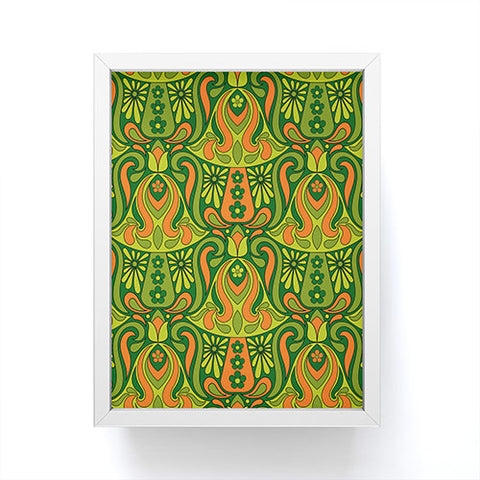 Jenean Morrison Mushroom Lamp Green and Orange Framed Mini Art Print