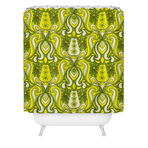 Jenean Morrison Mushroom Lamp Lemon Lime Shower Curtain