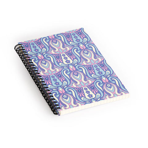 Jenean Morrison Mushroom Lamp Lilac Spiral Notebook