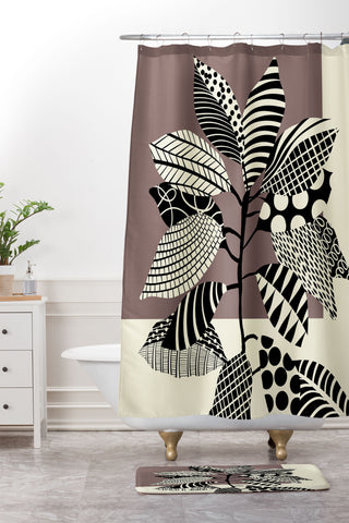 Jenean Morrison Patterned Plant 01 Shower Curtain And Mat