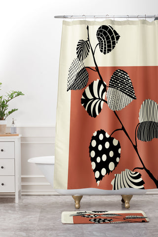 Jenean Morrison Patterned Plant 06 Shower Curtain And Mat