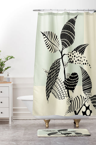 Jenean Morrison Patterned Plant 07 Shower Curtain And Mat
