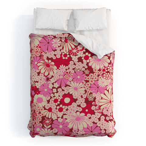 Jenean Morrison Peg in Red and Pink Duvet Cover