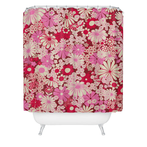 Jenean Morrison Peg in Red and Pink Shower Curtain