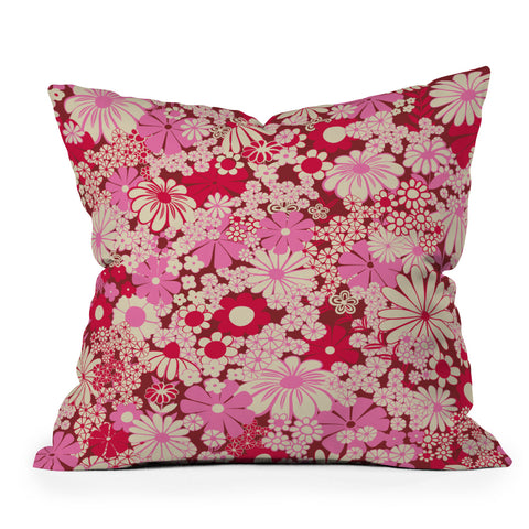Jenean Morrison Peg in Red and Pink Throw Pillow