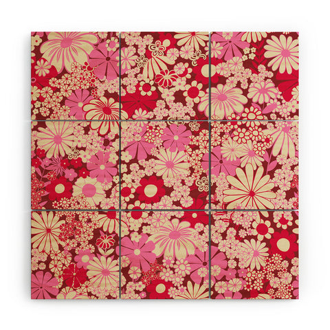 Jenean Morrison Peg in Red and Pink Wood Wall Mural