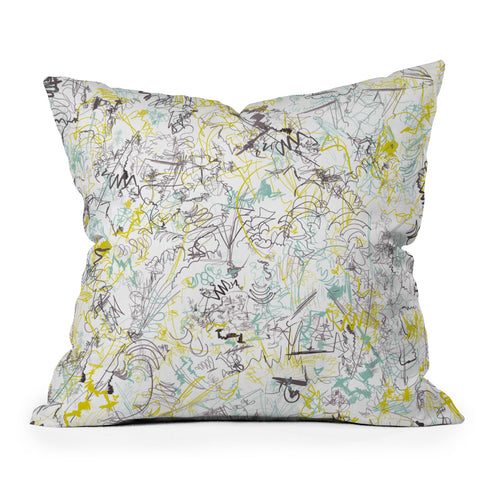 Jenean Morrison Scribble Day Outdoor Throw Pillow