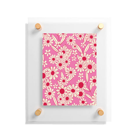Jenean Morrison Simple Floral Bright Pink Floating Acrylic Print