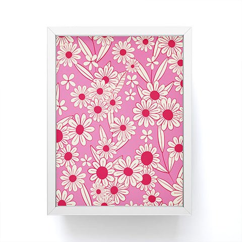 Jenean Morrison Simple Floral Bright Pink Framed Mini Art Print