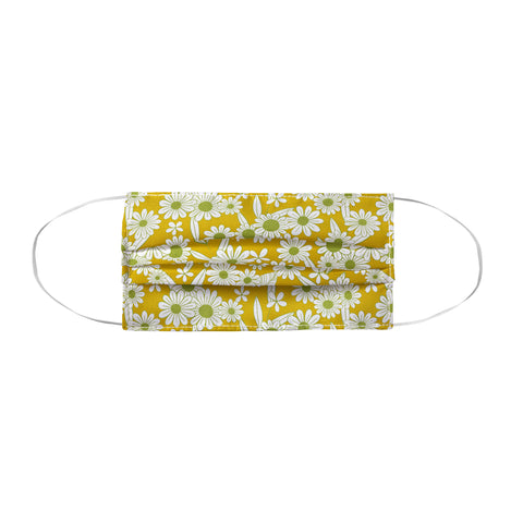 Jenean Morrison Simple Floral Green Yellow Face Mask