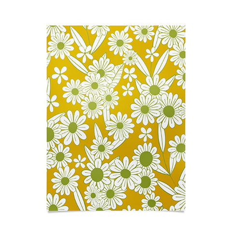 Jenean Morrison Simple Floral Green Yellow Poster