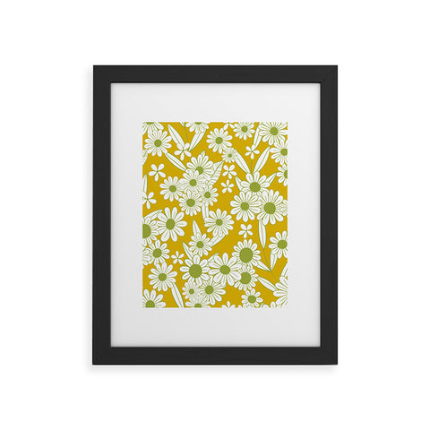 Jenean Morrison Simple Floral Green Yellow Framed Art Print