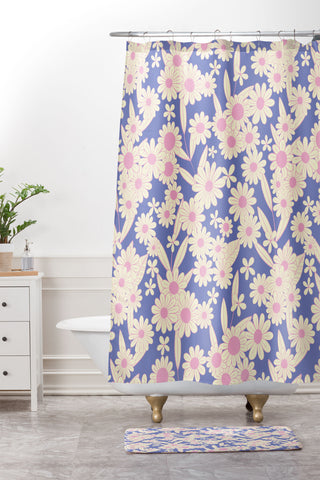 Jenean Morrison Simple Floral Lilac Shower Curtain And Mat
