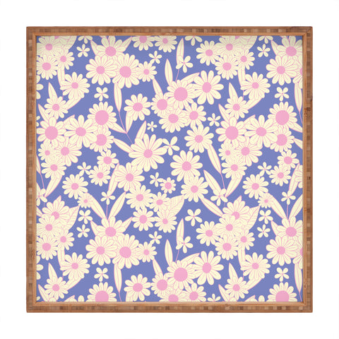 Jenean Morrison Simple Floral Lilac Square Tray
