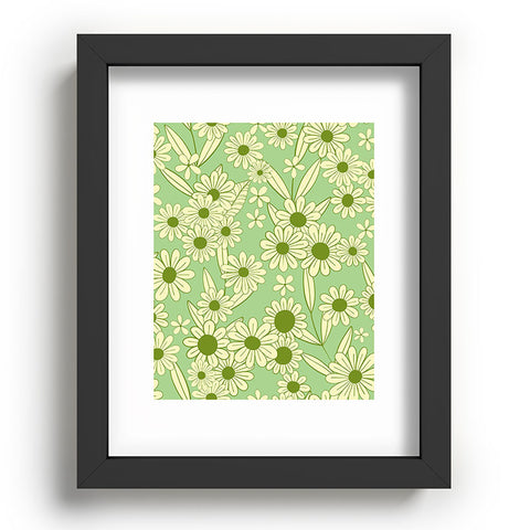 Jenean Morrison Simple Floral Mint Recessed Framing Rectangle