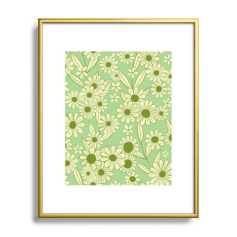 Jenean Morrison Simple Floral Mint Metal Framed Art Print