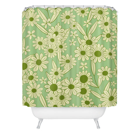 Jenean Morrison Simple Floral Mint Shower Curtain