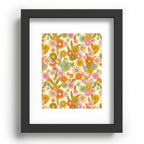Jenean Morrison Simple Floral Multicolor Recessed Framing Rectangle