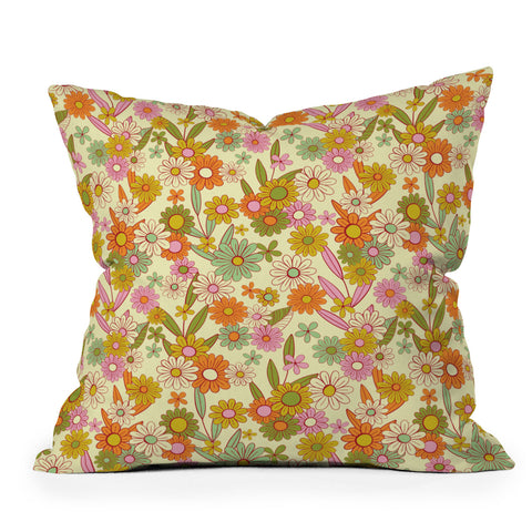 Jenean Morrison Simple Floral Multicolor Throw Pillow