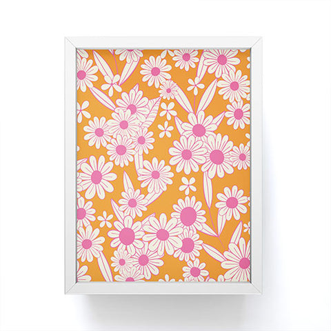 Jenean Morrison Simple Floral Orange Framed Mini Art Print
