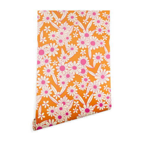 Jenean Morrison Simple Floral Orange Wallpaper