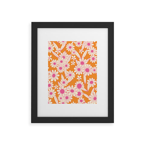 Jenean Morrison Simple Floral Orange Framed Art Print