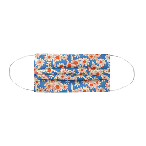 Jenean Morrison Simple Floral Red and Blue Face Mask