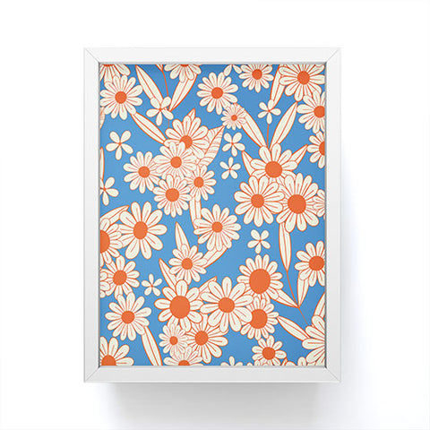 Jenean Morrison Simple Floral Red and Blue Framed Mini Art Print