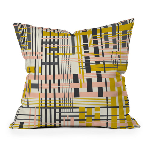 Jenean Morrison Thread Count Gold Outdoor Throw Pillow