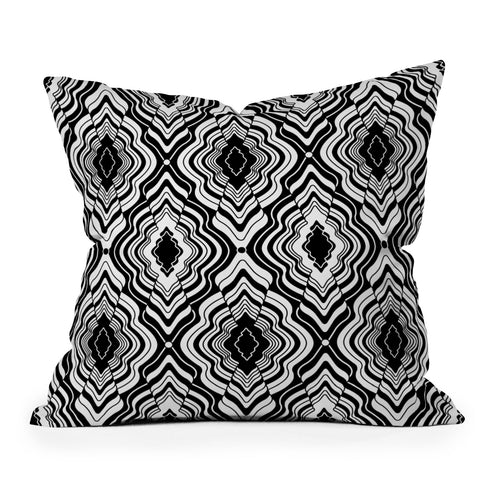Jenean Morrison Wave of Emotions Black Outdoor Throw Pillow