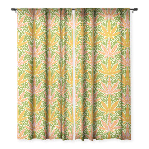 Jenean Morrison Weed Garden 10 Sheer Window Curtain