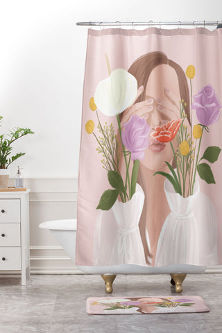 Jenn X Studio Full Bloom I Shower Curtain And Mat