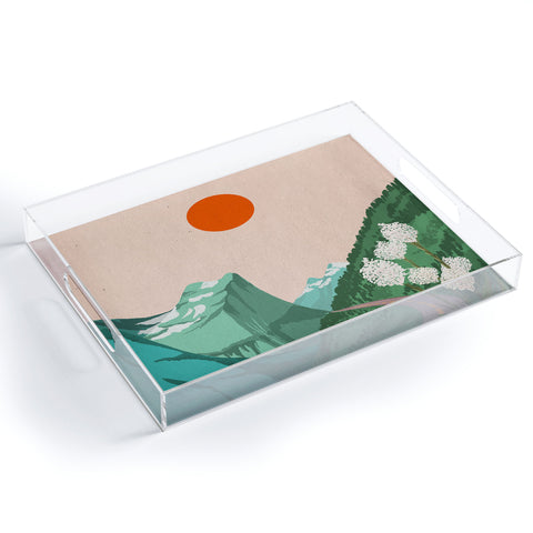 Jenn X Studio Mountain Sunset I Acrylic Tray